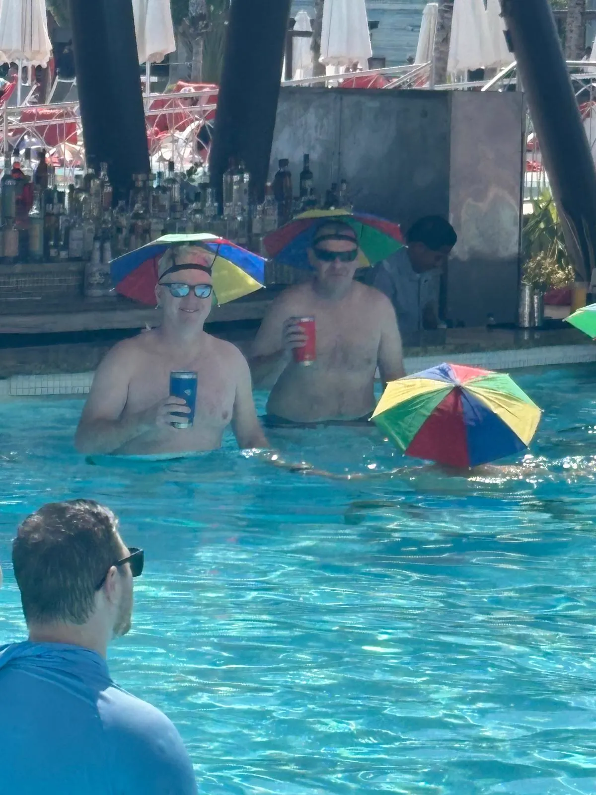 Players at the swim-up bar in the resort pool